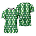 St Patrick's Day Shamrock Argyle Pattern Green And White Argyle Golf Shirt, Women's Golf Tops, Ladies Golf Polos