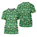 Green Golf Ball And Flag Pattern Golf Shirt, Ladies Golf Shirts , Women's Golf Tops