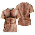 Funny Hairy Man Body Illusion Design Hawaiian Golf Shirt, Golf Shirts For Men, Polo Shirts For Men