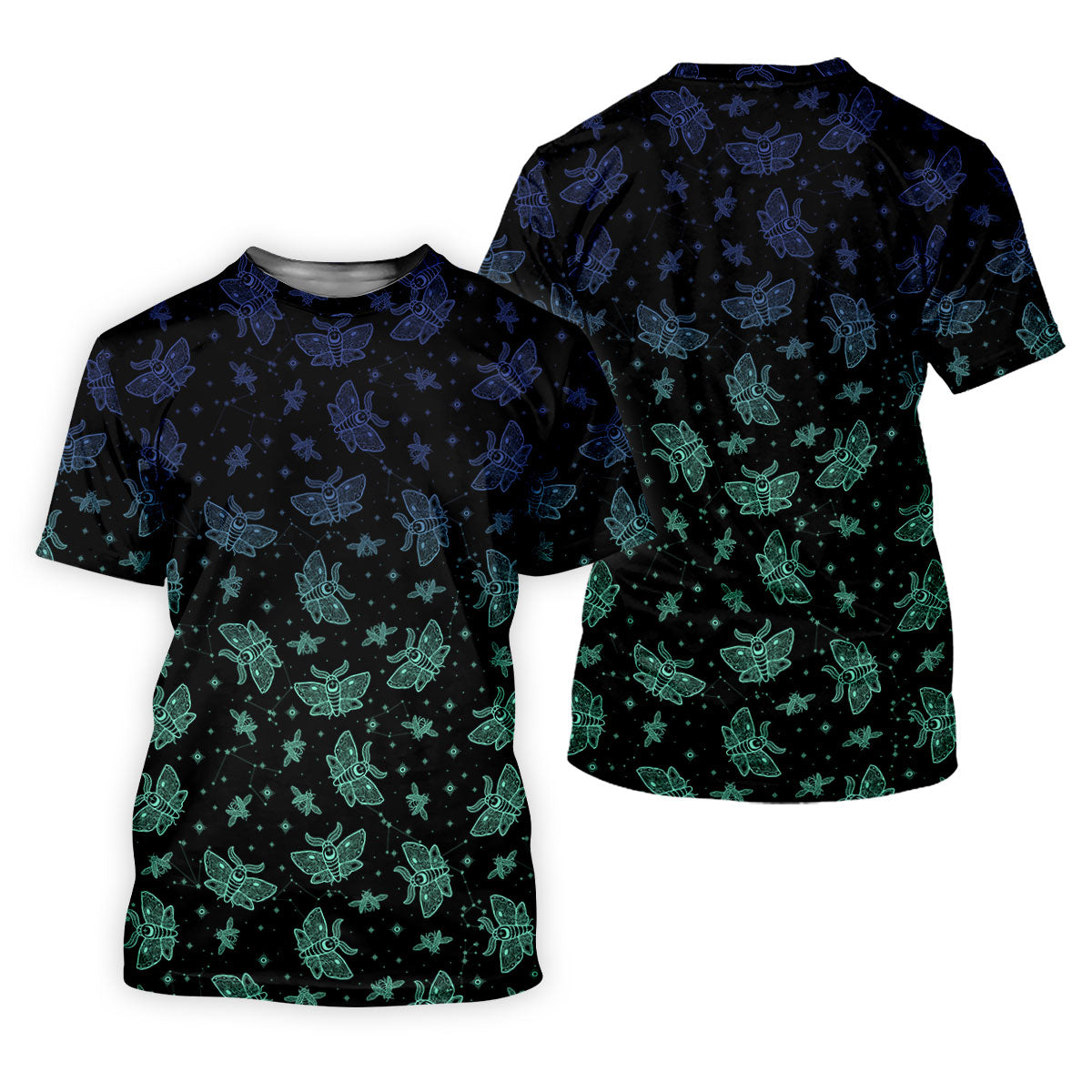 Celestial Moth Hawaiian Golf Shirt, Retro Golf Shirt, Halloween Golf Shirt, Polo Shirts For Men