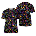 Neon Dinosaur Tropical Theme Hawaiian Golf Shirt, Golf Shirt For Women, Golfing Apparel