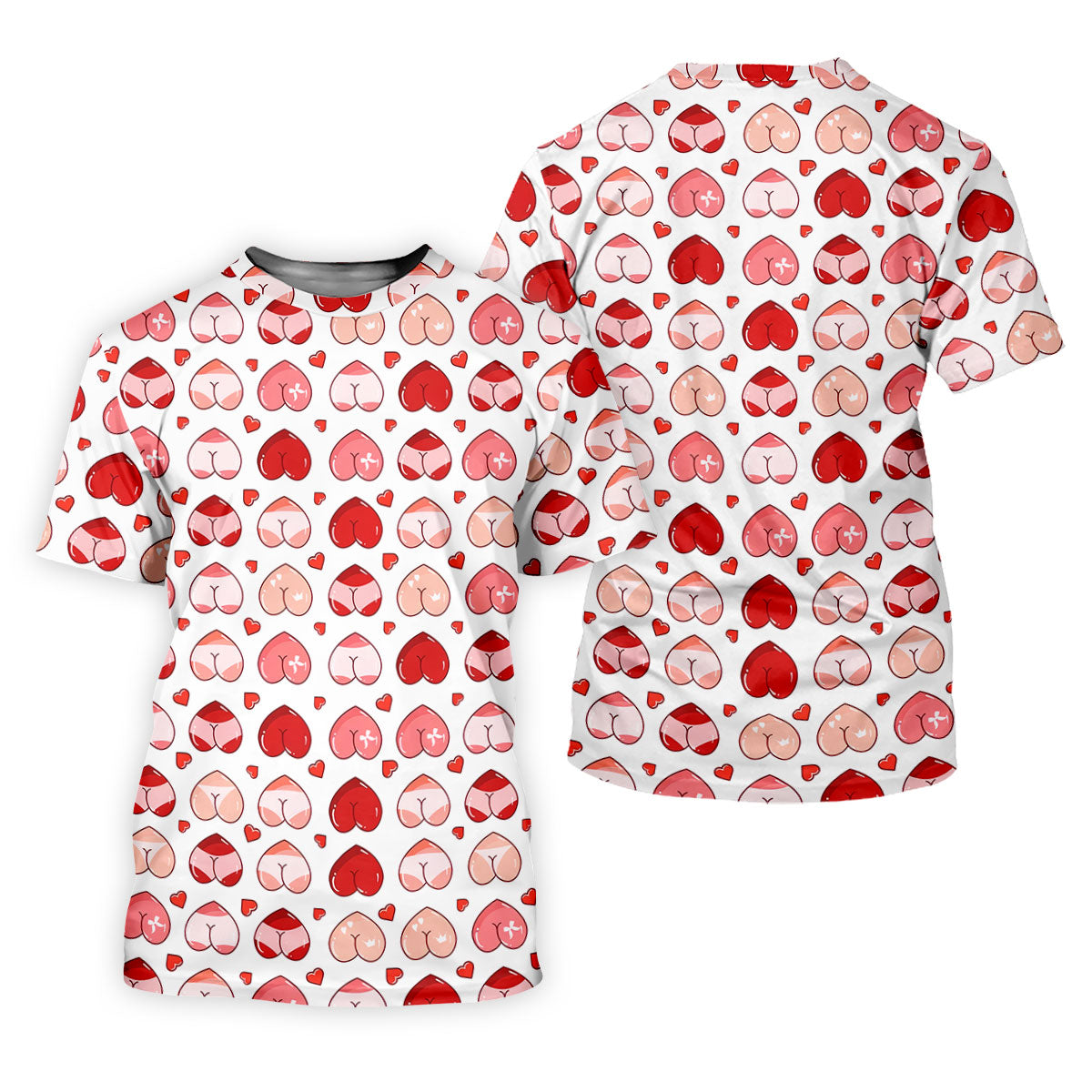 Funny Heart Butt Pattern Golf Polo Shirt, Golf Shirts For Women, Women’s Golf Apparel