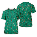 Funny Goose Golf Cart Pattern Green Polo Shirt, Men's Golf Shirt, Mens Golf Apparel
