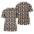Retro Alien Head Pattern Golf Shirt, Women's Golf Tops, Ladies Golf Tops