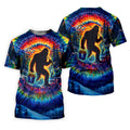 Tie Dye Bigfoot Fishing Forest Golf Shirt, Women’s Golf Apparel, Golf Tops For Women
