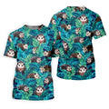 Playful Opossums Among Tropical Leaves Hawaiian Golf Polo, Golf Tops For Men, Golfing Apparel
