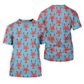 Big Red Lobster Hawaiian Golf Shirt, Retro Golf Shirt, Women's Golf Tops, Ladies Golf Shirts