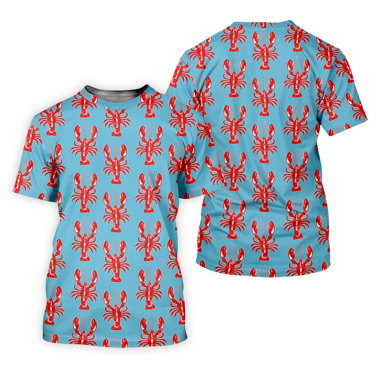 Big Red Lobster Hawaiian Golf Shirt, Retro Golf Shirt, Women's Golf Tops, Ladies Golf Shirts
