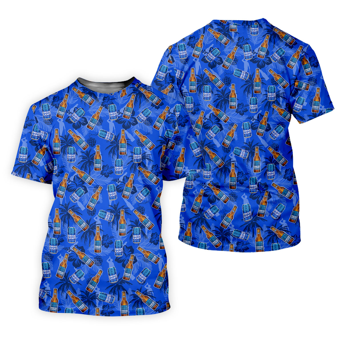 Drive Light Golf And Beer Tropical Pattern Fun Golf Shirt, Golf Tops For Men, Golf Shirts For Men