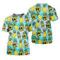 Tropical Pineapple Skull Pattern Golf Shirt, Women’s Golf Polo, Hawaiian Golf Shirt, Ladies Golf Shirts