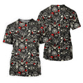 Occult Theme Sketch Style Hawaiian Golf Shirt, Women's Golf Tops, Ladies Golf Shirts