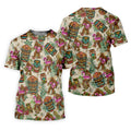 Tropical Bigfoot Adventure with Tiki Totems Design Hawaiian Golf Polo, Golf Tops For Men, Golfing Apparel