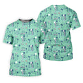 Astronaut Golfing Space Themed Tropical Golf Shirt, Women's Golf Tops, Ladies Golf Shirt