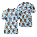 Funny Surfing Santa Bigfoot Christmas Polo Shirt, Mens Golf Polo, Hawaiian Golf Shirt