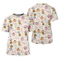Halloween Seamless Pattern Cute Golf Shirt, Retro Halloween Polo Shirts For Men, Golfing Apparel