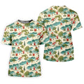 Christmas Santa Surfing Tropical Hawaiian Golf Shirt, Golf Shirts For Men, Printed Golf Shirts