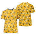 Realistic Flying Bees on Golden Honeycomb Hawaiian Golf Polo, Golf Tops For Men, Golfing Apparel