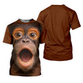 Funny Monkey Face Scream Print Hawaiian Golf Polo, Golf Tops For Women, Golfing Apparel