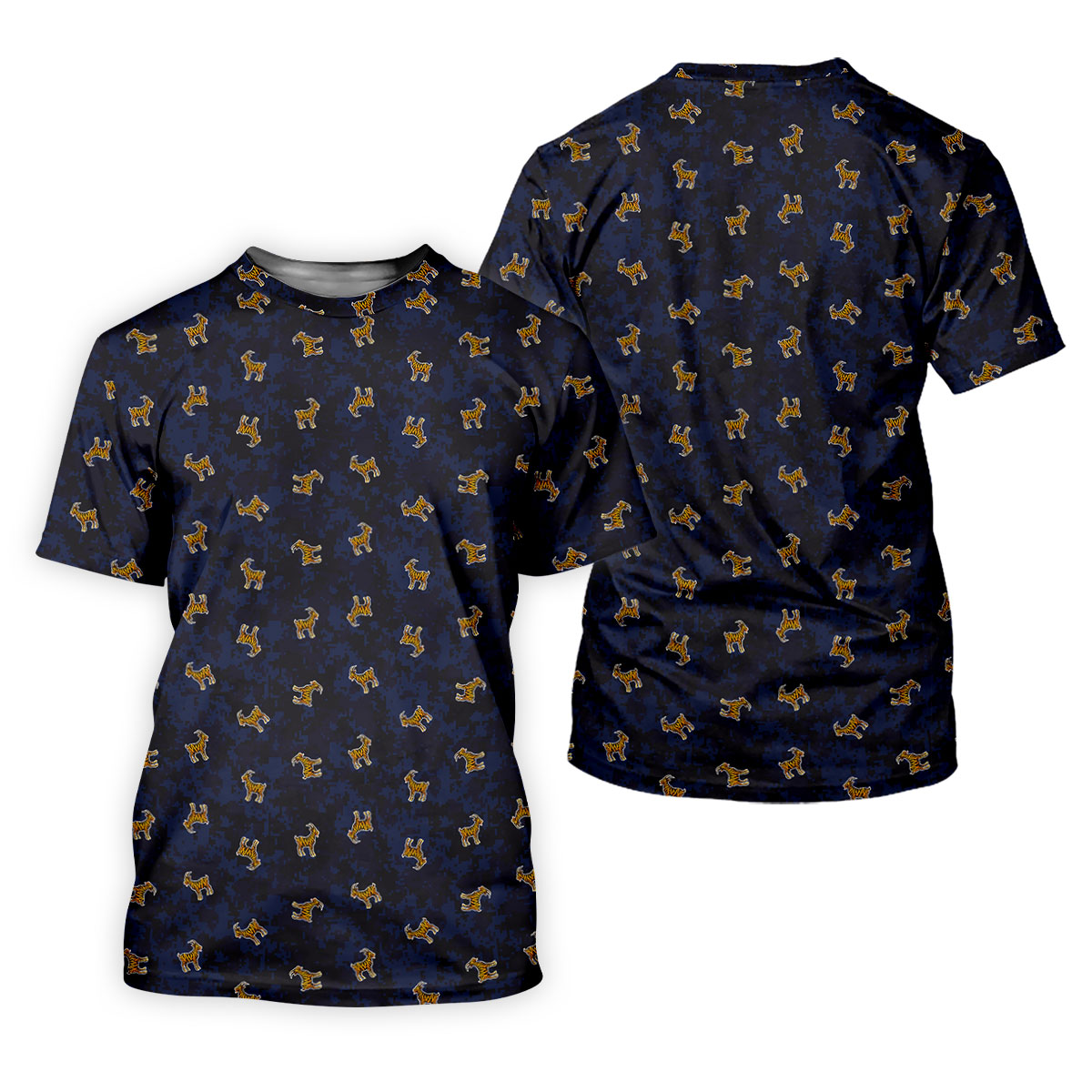 Tiger Goat Digital Camouflage Funny Golf Shirt, Polo Shirts For Men, Golf Shirts For Men