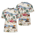 Summer Basset Hound Paradise Hawaiian Golf Polo, Golf Tops For Men, Golfing Apparel