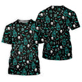 Skull Potion Halloween Pattern Polo Shirt, Golf Tops For Women, Womens Golf Apparel