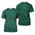 Peacock Feather Pattern Hawaiian Golf Shirt, Hawaiian Golf Shirt, Women’s Golf Apparel, Printed Golf Shirt