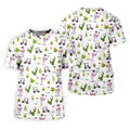 Pink Flamingo Golf Cart Cactus Hawaiian Golf Shirt, Mens Golf Polo, Golf Apparel For Men