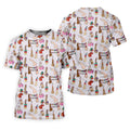 Light Pink Funny Birthday Dick Pattern Golf Polo Shirt, Golf Shirts For Women, Ladies Golf Top