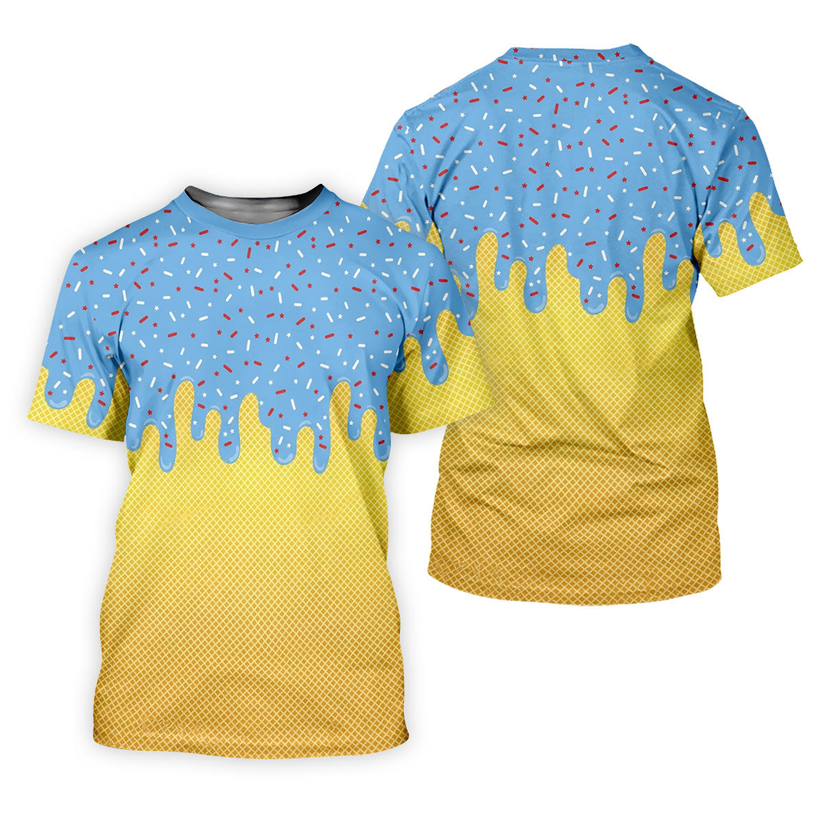 Ice Cream Pattern Hawaiian Golf Shirt, Summer Vibe Men's Golf Shirt, Polo Shirts For Men