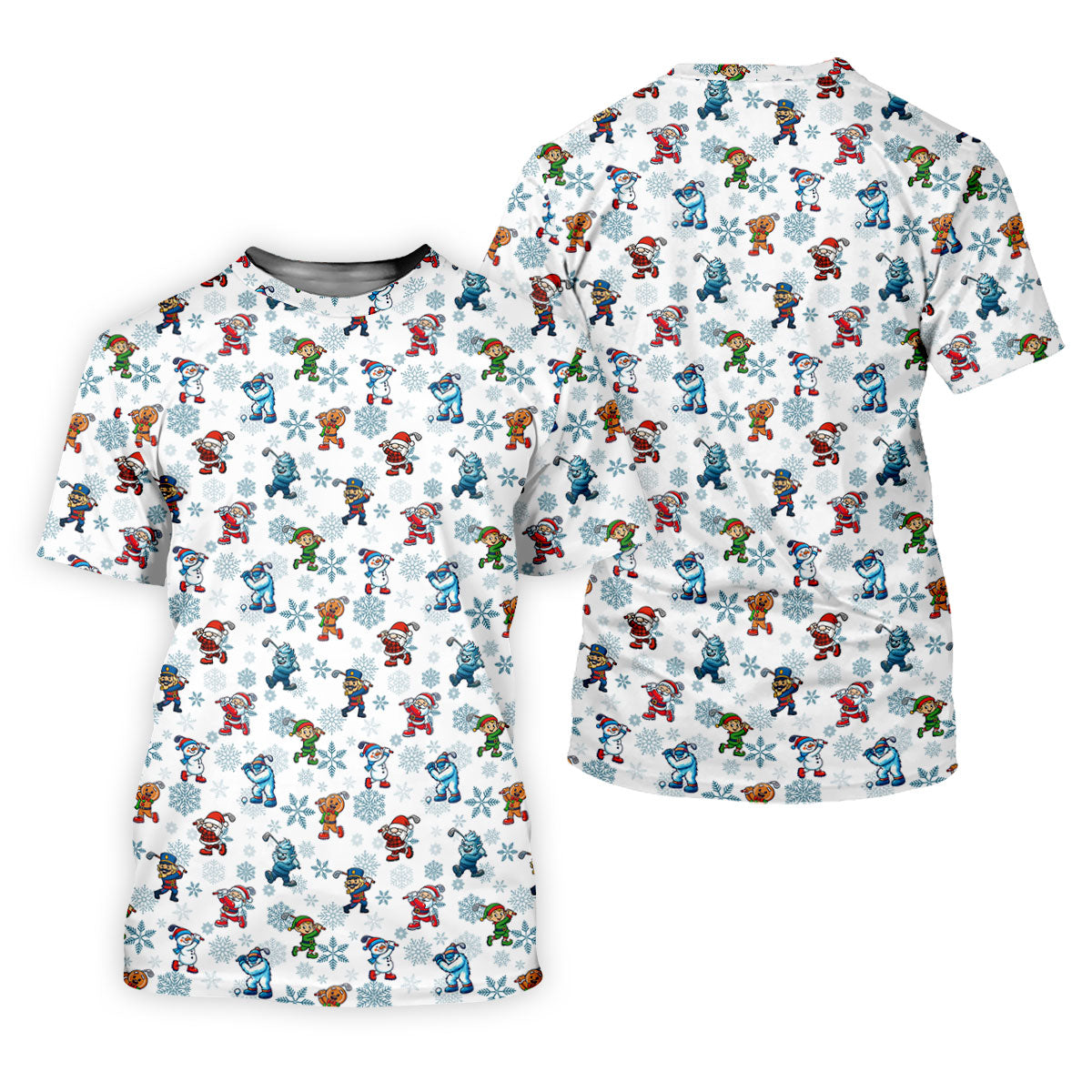 Christmas Characters Golf Pose Funny Golf Shirts, Christmas Golf Shirt, Couple Golf Shirt, Matching Golf Shirt