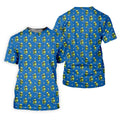 Cartoon Cactus Golfer Blue Golf Shirt, Mens Golf Polo, Golf Apparel For Men, Printed Golf Shirts