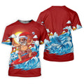 Men's Funny Santa Surfing Men's Golf Polo, Christmas Golf Shirt, Golf Apparel For Men