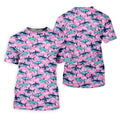 Shark Pattern Hawaiian Golf Shirt, Pink Golf Shirt, Polo Shirts For Men, Golfing Apparel