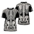 Floral Skeleton Halloween Golf Polo Shirt, Golf Shirts For Men, Mens Golf Apparel