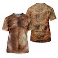 Realistic Hairy Chest and Back Body Hawaiian Golf Polo, Golf Tops For Women, Golfing Apparel