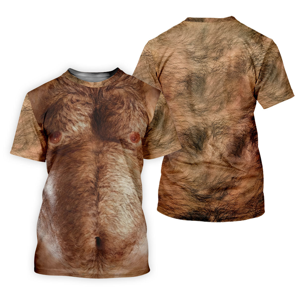 Realistic Hairy Chest and Back Body Hawaiian Golf Polo, Golf Tops For Women, Golfing Apparel