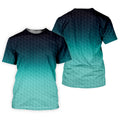 Turquoise Gradient Golf Ball Pattern Hawaiian Golf Shirt, Golf Shirt For Women