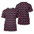 Pink Ribbon Pattern Breast Cancer Polo Shirt, Men's Golf Shirt, Mens Golf Apparel
