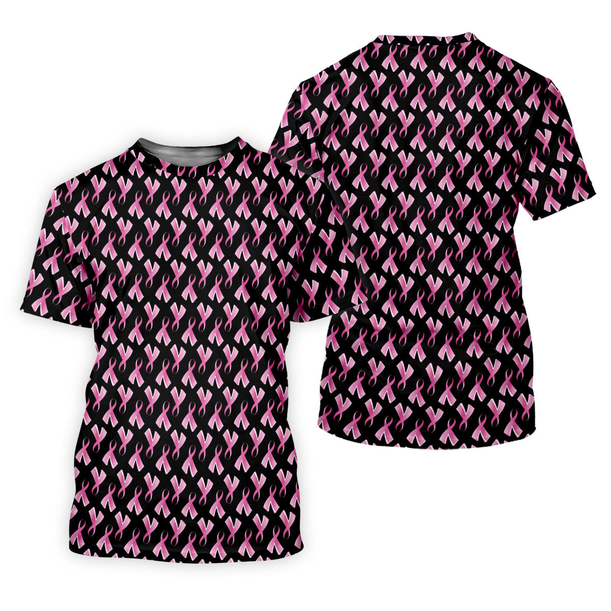 Pink Ribbon Pattern Breast Cancer Polo Shirt, Men's Golf Shirt, Mens Golf Apparel