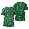 Stick Figure Golf Pose Shamrock Golf Shirt, St Patrick's Day Golf Tops For Men, Polo Shirts For Men