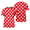 Red Tropical Leaf Hawaiian Golf Shirt, Mens Golf Polo, Golf Shirts For Men