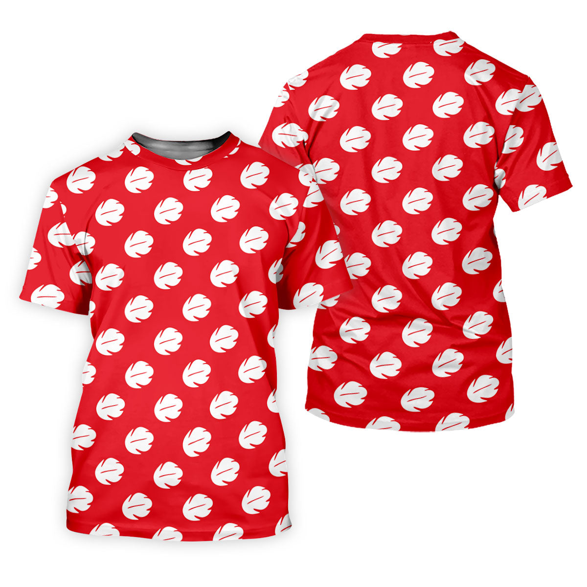 Red Tropical Leaf Hawaiian Golf Shirt, Mens Golf Polo, Golf Shirts For Men