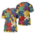 Men's Autism Awareness Print Short Sleeves t-shirt, Autism Awareness Shirt, Autistic Gifts For Adults