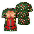 Festive Christmas Corset Bow Golf Polo Shirt, Christmas Golf Shirt, Mens Golf Apparel