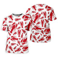 Lobster Pattern Vintage Hawaiian Golf Shirt, Men's Golf Shirt, Polo Shirts For Men