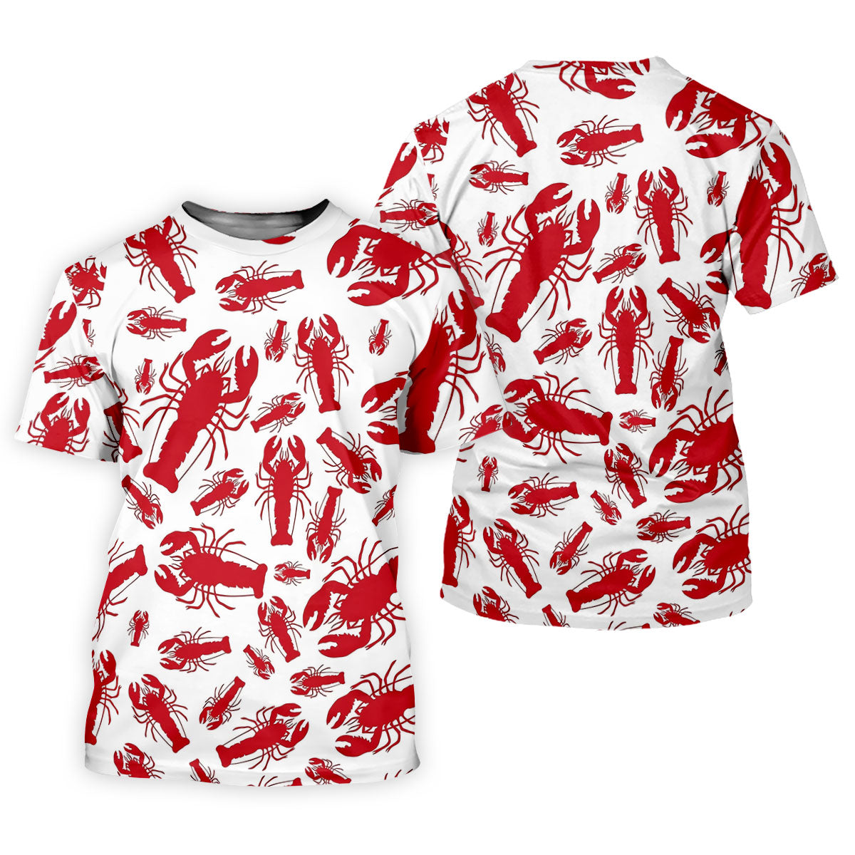 Lobster Pattern Vintage Hawaiian Golf Shirt, Men's Golf Shirt, Polo Shirts For Men