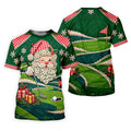 Christmas Winking Santa Golf Polo Shirt, Christmas Golf Shirt, Mens Golf Apparel
