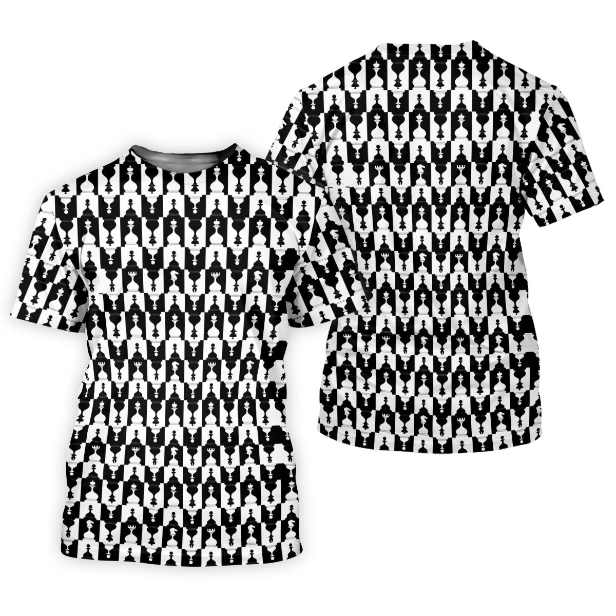 Chess Board Pattern Hawaiian Golf Shirt, Chess Lover Gift Women's Golf Tops, Ladies Golf Shirts