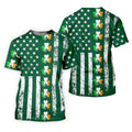 Irish Shamrock Vertical Stripes St Patrick's Day Golf Shirt, Women's Golf Shirts, Ladies Golf Polos