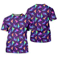 Retro Memphis Geometric Pattern Golf Polo Shirt, Women's Golf Polo, Ladies Golf Tops